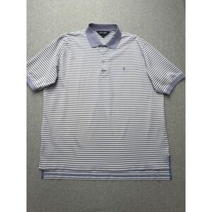 Polo Golf Ralph Lauren Polo Shirt Mens 2XL Blue White Stripe Pima Cotton Golf
